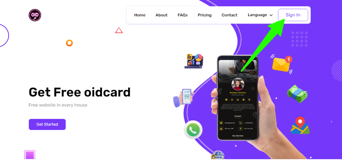 oidCard Sign Up